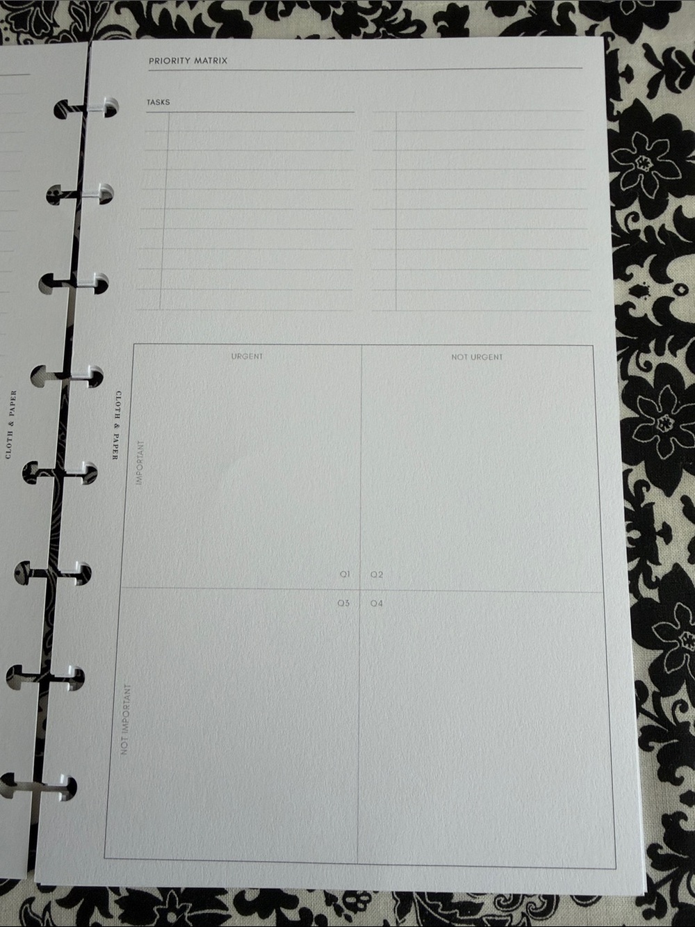 Cloth & Paper Insert Priority Matrix - Picture 5 of 6